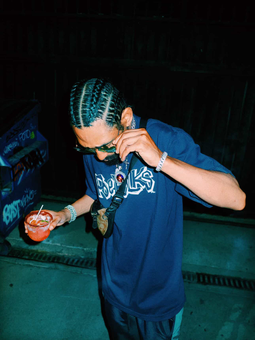 “Pushing P” Peace Heavy Tee Blue
